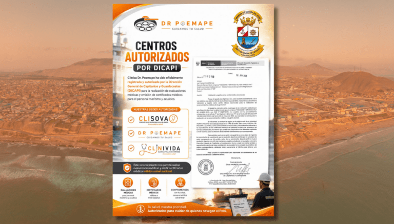 Clínica Dr. Poemape recibe autorización de DICAPI para certificar la salud del personal marítimo